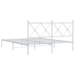 vidaXL Cadre de lit métal avec tête de lit blanc 160x200 cm