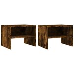 vidaXL Tables de chevet 2 Pièces Chêne fumé 40x30x30 cm Bois d'ingénierie