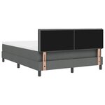 vidaXL Lit à ressorts avec Matelas Gris Foncé 160x200 cm Tissu