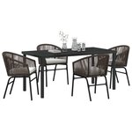 vidaXL Ensemble de salle à manger pour jardin 5 Pièces Marron Poly rotin