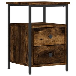 vidaXL Table de chevet chêne fumé 34x35 5x50 cm bois d'ingénierie