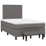 vidaXL Sommier à lattes de lit avec matelas gris 120x190 cm similicuir