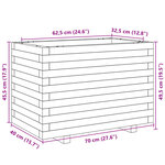 vidaXL Jardinière cire marron 70x40x49 5 cm bois de pin massif