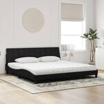 vidaXL Lit avec matelas Hanko noir 200x200 cm velours