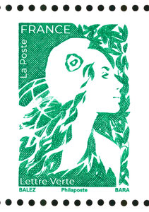 Timbre Marianne de l'avenir - à l'unité - Format roulette - Lettre Verte