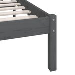 vidaXL Cadre de lit Gris Bois de pin massif 140x200 cm