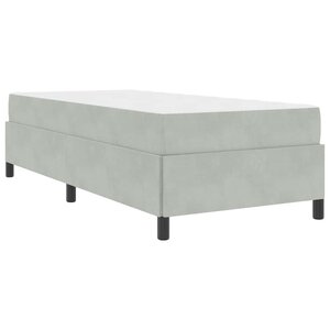 vidaXL Cadre de lit avec matelas Gris clair 90 x 190 cm tissu