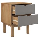 vidaXL Table de chevet OTTA marron et gris 45x39x57 cm bois pin massif