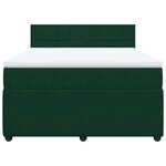 vidaXL Sommier à lattes de lit et matelas Vert foncé 140x190cm Velours