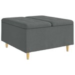 vidaXL Pouf de rangement avec coussin Gris foncé 80 x 80 x 45 cm tissu