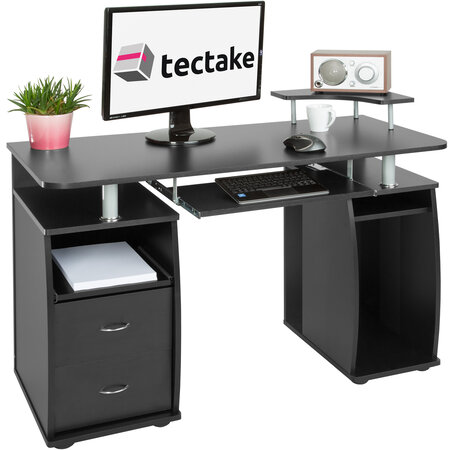 Tectake Bureau informatique 115 x 55 x 87 cm - noir