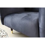 Valentina 1P - Fauteuil gris foncé en velours