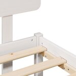 vidaXL Cadre de lit avec tête de lit blanche 90x190 cm en bois de pin massif