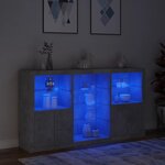 vidaXL Buffet avec lumières LED gris béton 181 5x37x100 cm