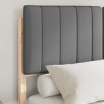 vidaXL Cadre de lit avec tête de lit rembourrée Gris foncé
