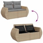 vidaXL Salon de jardin avec coussins 9 Pièces beige résine tressée