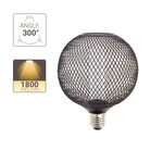 Ampoule déco cage boule noir  culot e27  hologramme  blanc chaud