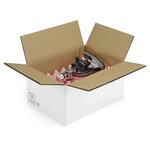 Caisse carton blanche double cannelure raja 31x23x30 cm (lot de 10)