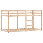 vidaXL Lit superposé avec rideaux blanc/noir 90x200 cm bois pin massif