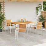 vidaXL Ensemble de salle à manger jardin 5 pièces en teck massif