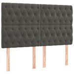vidaXL Sommier à lattes de lit et matelas Gris foncé 140x200cm Velours