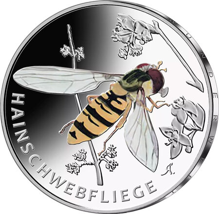 Pièce de monnaie en Cupronickel 5 Euro g 9 68 Millésime 2024 Wonderful world of insects GREEK HOVERFLY