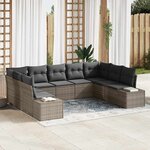 vidaXL Ensemble de canapé de jardin 9 Pièces Gris 289 x 209 x 85 cm