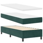 vidaXL Lit à ressorts avec matelas Vert foncé 80 x 200 cm Velours