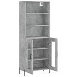 vidaXL Buffet haut Gris béton 69 5x34x180 cm Bois d'ingénierie