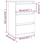 vidaXL Tables de chevet 2Pièces Chêne fumé 40x35x62 5cm Bois d'ingénierie