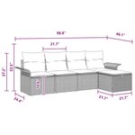 vidaXL Ensemble de canapé de jardin 5 Pièces Marron Poly rotin