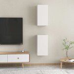 vidaXL Meubles TV 2 Pièces Blanc 30 5x30x60 cm Bois d’ingénierie
