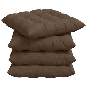 vidaXL Coussins de siège 4 Pièces Marron 40 x 40 x 6 cm tissu