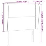 vidaXL Tête de lit avec oreilles Gris foncé 93x23x118/128 cm Velours