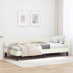 vidaXL Cadre de lit d'angle avec tête de lit Crème 80 x 200 cm
