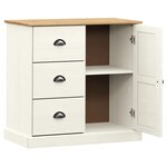 vidaXL Buffet avec tiroirs VIGO 78x40x75 cm blanc bois massif de pin