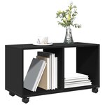 vidaXL Armoire à roulettes noir 72x33x42 5 cm bois d'ingénierie