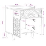vidaXL Table de chevet Marron 50 x 33 x 60 cm Bois de mangue massif
