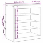 Buffet vidaXL avec lumières LED Chêne artisan 60 5x37x67 cm
