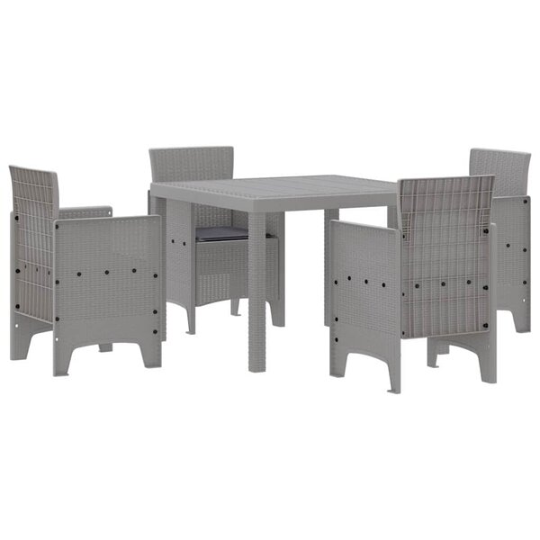 vidaXL Ensemble de salle à manger pour jardin 5 Pièces Gris clair