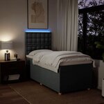 vidaXL Sommier à lattes de lit avec matelas Gris foncé 90x200 cm Tissu