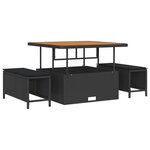 vidaXL Ensemble de canapé de jardin 11 Pièces Noir polyrotin