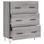 vidaXL Buffet sonoma gris 69 5x34x90 cm bois d'ingénierie