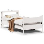 vidaXL Cadre de lit avec tête de lit blanc 90x200cm bois de pin massif