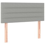 vidaXL Sommier à lattes de lit matelas LED gris clair 120x190 cm tissu