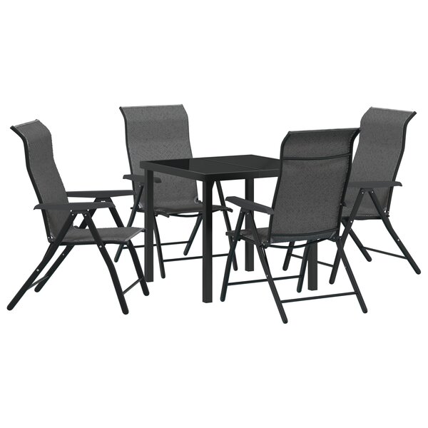 vidaXL Ensemble de Jardin de 5 Pièces Gris Poly Rattan