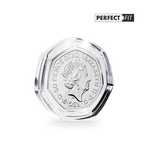Capsules rondes ULTRA PERFECT FIT pour pièces de 50 pence GB. Paquet - 100 capsules
