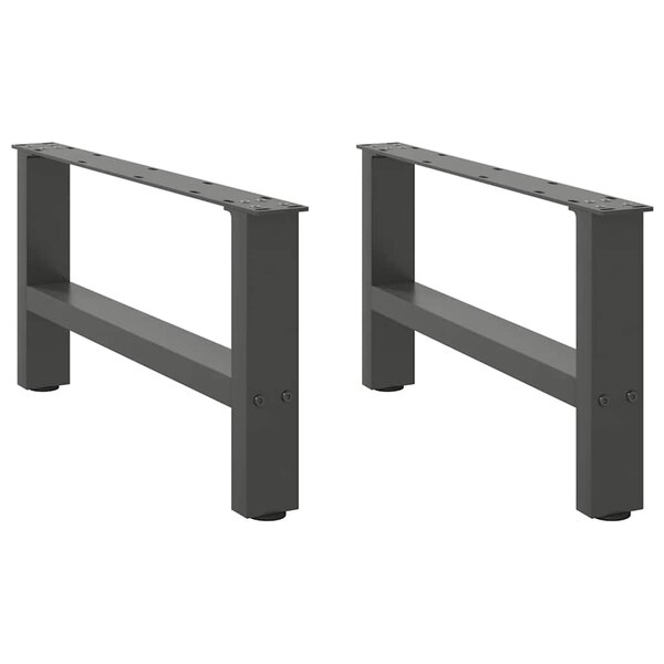 vidaXL Pieds de table basse Anthracite 2 pièces 70 x (30-31) cm Acier