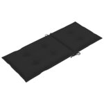 Vidaxl chaises de jardin 2 pièces avec coussins noir bois de teck massif
