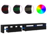 Meubles TV vidaXL 3 Pièces avec éclairage LED en chêne noir en bois d'ingénierie